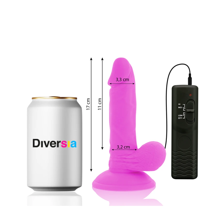 DIVERSIA - DILDO VIBRANTE FLESSIBILE 17 CM - VIOLA